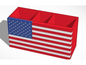 amerikanische Flagge Stift-Halter - multicolor palatte 3d-drucken Mosaik Mosaik-palette palette 3d print model - Mito3D