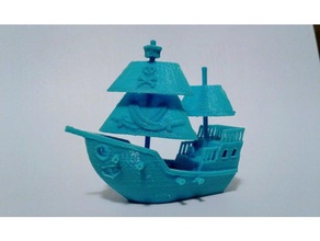 shiver me timbers benchy adjustable sails sculptures 3d boat pirate ship 3d print model - Mito3D