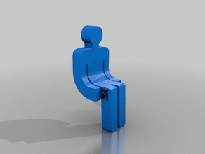 toilet symbol man sitting signs & logos 3d print model - Mito3D