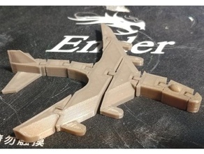 articulated airplane w rudder vehicles 3d print model - Mito3D