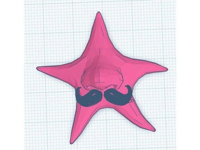mr starfish mustache man creatures alice fish madness nose returns star stash 3d print model - Mito3D