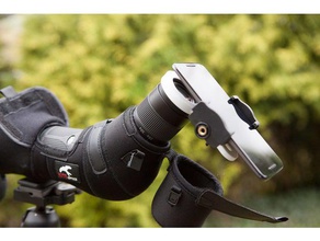 spotting scope phone holder 55mm mobile birding 3d print model - Mito3D