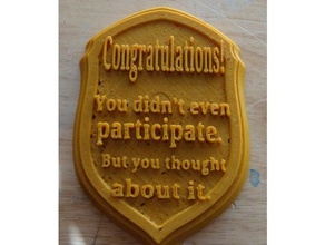 nonparticipation award props lazy particpation trophy 3d print model - Mito3D