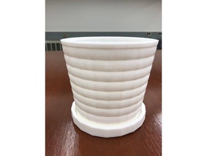 ribbed planter saucer outdoor & garden plant pot 3d print model - Mito3D