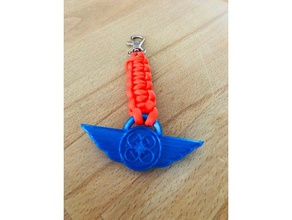 drone pilot wings paracord keychain keychains 3d print model - Mito3D