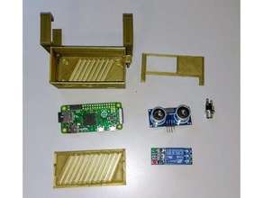 case raspberry pi zero hc-sr-04 relay household distance sensor garage door opener 3d print model - Mito3D