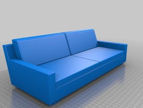 moderno sofá de los hogares el muebles para muñecas casa sala estar modelo 3d print model - Mito3D