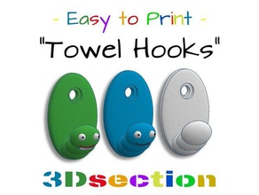 towel hooks bathroom bad badetimmer bath child clothing comic easy print funny haken handtuch halter jackets kitchen mount smile smiley toy useful wall worm 3d print model - Mito3D