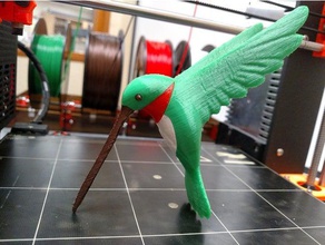 4 color colibrí remix v2 a los animales de aves multi-color multi-material multicolor 3d print model - Mito3D