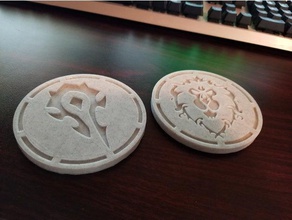 world warcraft coasters kitchen & dining alliance awesome cool gaming horde wow 3d print model - Mito3D
