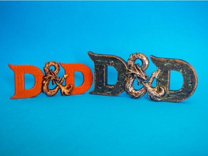 d&d 3d logo dungeons & dragons signs logos dragones y mazmorras juego rol logotipo rpg prop 3d print model - Mito3D