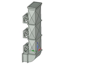 28mm building details modular air duct system buildings & structures detailing kit lasercut mdf terrain 3d print model - Mito3D