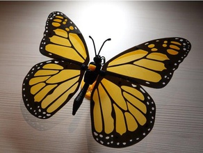 articulated monarch butterfly papillon monarque articul mechanical toys animal flying wing insect wwf 3d print model - Mito3D