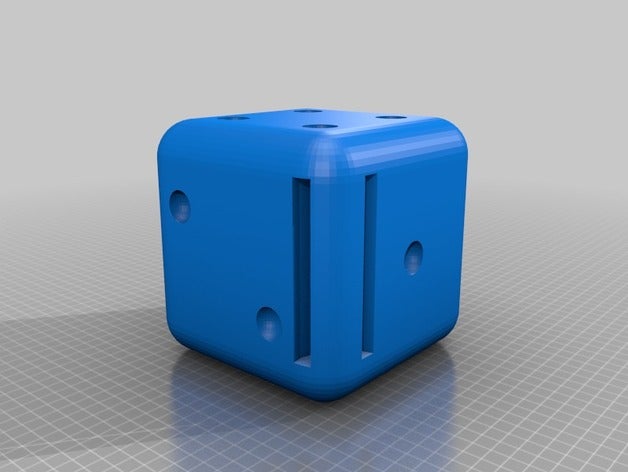 dado azul para ni os con diversidad funcional juegos y juguetes de ranurar 3D print model - Mito3D