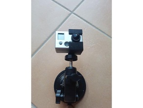 gopro 2 hd adapter sucker cup camera mount 3d print model - Mito3D