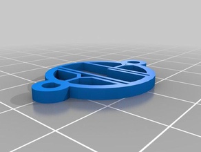 blb initials 2 loops horizontal jewelry customized 3d print model - Mito3D