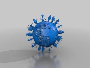eine Welt Schilder & logos Erde Globus 3d print model - Mito3D