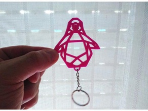 ping ino llavero Schlüsselanhänger 3dlito geometrische Schlüssel keychain low-poly pinguin 3d print model - Mito3D