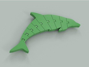 flexi artikuliert Delphin 1 Tiere Figur dolphin fusion 360 klappbar übergang Modell 3d print model - Mito3D