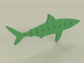 flexi artikuliert Hai Tiere vorgeformte artticulated Abbildung fusion 360 klappbar klappbare Modell 3d print model - Mito3D