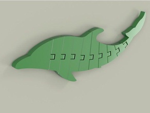 flexi articulado delfín 2 a los animales articulados artticulated figura fusion 360 articulada bisagras modelo 3d print model - Mito3D