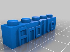 block keychain andile 5x1 Bau-Spielzeug kundengebundene personalisierte Schlüsselanhänger 3d print model - Mito3D