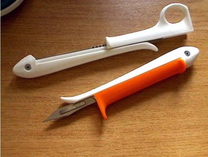 bisturi de segurança identificador - mk2 ferramentas manuais lâmina ergonômico faca exacto barbear lidar 3d print model - Mito3D