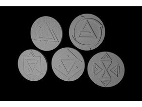 the witcher signo de fichas juegos aard axii las monedas igni quen los tokens wild hunt witcher3 yrden 3d print model - Mito3D