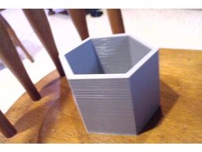 hexagone en forme de pot les conteneurs 3d print model - Mito3D