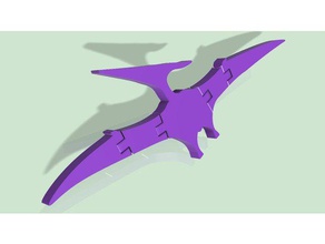 flexi articulated pteranodon animals dinosaur flying fusion 360 hinged model 3d print model - Mito3D