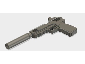 fortnite pistola silenciada suprimida el traje 3d print model - Mito3D