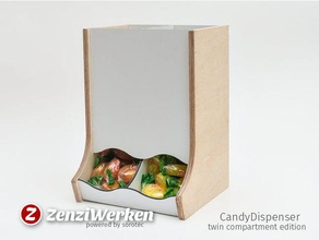 candydispenser twin compartiment édition cnc cuisine et salle à manger 6mm en contreplaqué des bonbons distributeur de la routeur le stepcraft zenziwerken 3d print model - Mito3D
