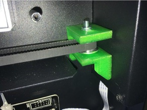 monoprice maker select iiip y pulley block support 3d printing wanhao i3 plus y-axis mod 3d print model - Mito3D