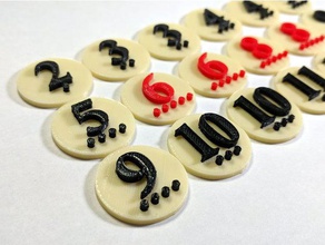 catan number tokens - 4 player set toy & game accessories board boardgame boardgames 3d pieces token piece settlers settlersofcatan tabletop 3d print model - Mito3D
