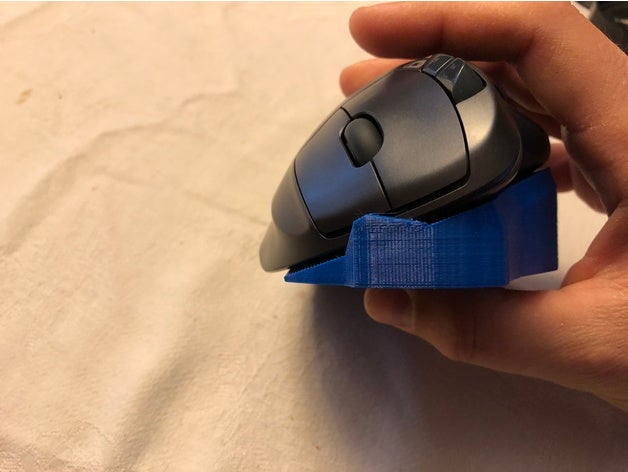 reduced height m570 trackball angled holder computer 3D print model - Mito3D