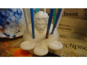 jon bonhomme de neige micro-pinceau titulaire l'art des outils détail d'un pinceau jeu trônes le snow micro la 3d print model - Mito3D