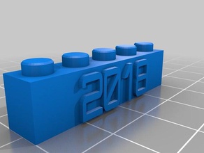 blok 2018 5x1 Anahtarlık inşaat oyuncaklar özelleştirilmiş kişiselleştirilmiş 3d print model - Mito3D
