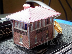 quarry gulch yard tower interlocking buildings & structures ho model railroad trains scale 3d print model - Mito3D