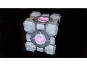 companheiro cubo da caixa do anel de portal 2 companion cube weighted 3d print model - Mito3D