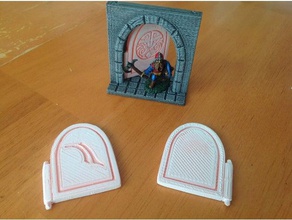 dungeondoor - düz elf cüce minyatür arazi oyuncaklar ve oyunlar din adamı ejderhalar dungeons dragons frostgrave haydut tuzak tuzakları warhammer savaşçı Sihirbazı 3d print model - Mito3D