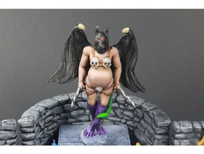 openforge miniature lamashtu toy & game accessories 28mm daemon demon dnd dungeon miniatures openforge2 pathfinder rpg tabletop 3d print model - Mito3D