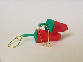 les piments en haut de la tige boucle d'oreille pièce des boucles d'oreilles 3d print model - Mito3D
