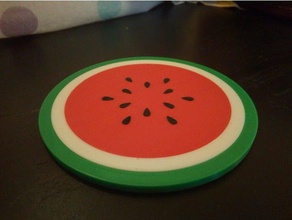 watermelon coaster kitchen & dining beverage drink fruit 3d print model - Mito3D