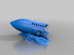 wreck - jumbo jet della cabina di guida hobby diarama scenario terreno 3d print model - Mito3D