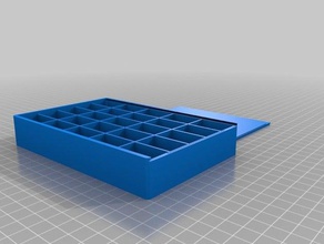 25 compartment sliding lid box - small parts containers customized 3d print model - Mito3D