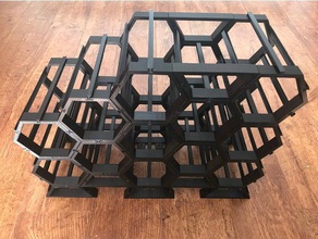 die Hälfte Sechseck-Teile modular wine rack Haushalt 3d print model - Mito3D