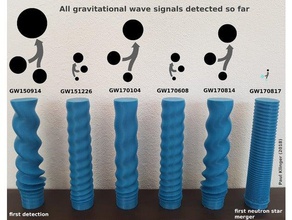 gravitational waves - first 6 detections physics & astronomy black hole 3d print model - Mito3D