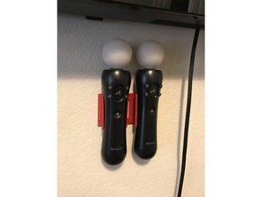 playstation move wall mount organization hanger 4 vr mounted 3d print model - Mito3D