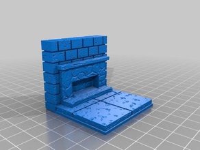 openforge 20 cut stone wall fireplace toy & game accessories dnd tiles dungeon miniatures openforge2 pathfinder rpg tabletop 3d print model - Mito3D