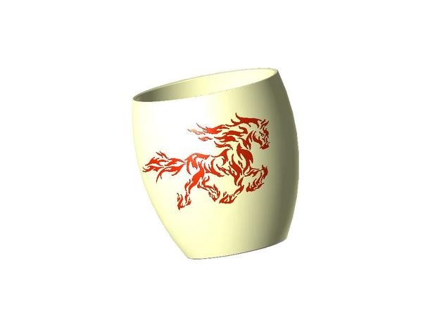 flaming horse vase household 3D print model - Mito3D